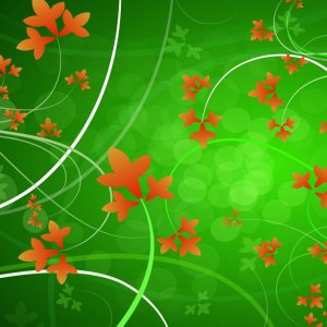 Floral Green and Orange wallpaper