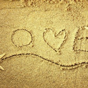 Sand Beach Love wallpaper